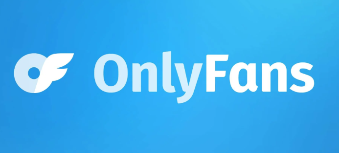 A blue background featuring the OnlyFans logo and text in a modern font.