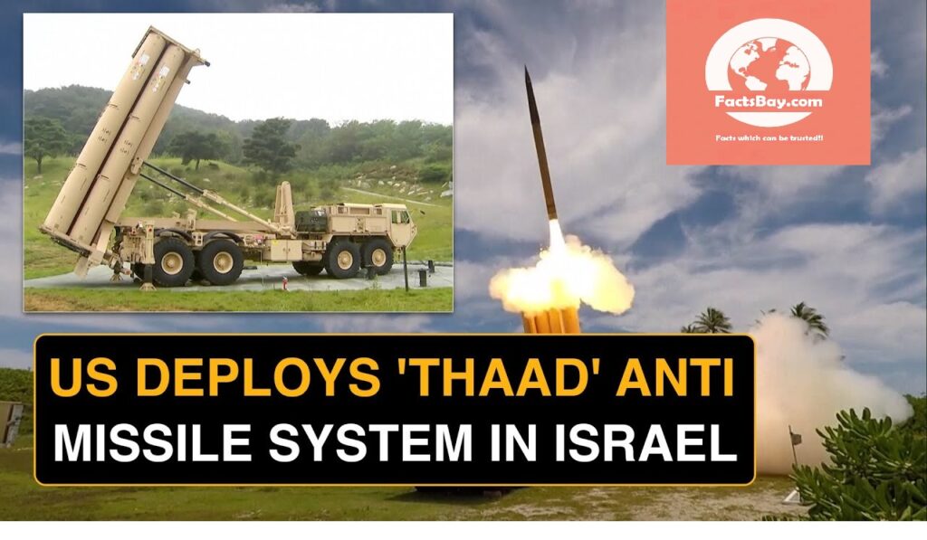 A THAAD anti-missile system being launched, illustrating the military deployment by the US in Israel.