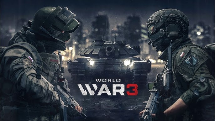 Is World War 3 on the horizon? Russia's missile strike prompts warnings for 450 million people across 27 countries. 2 Two soldiers facing each other with a tank in the background, set against a gritty urban battlefield.